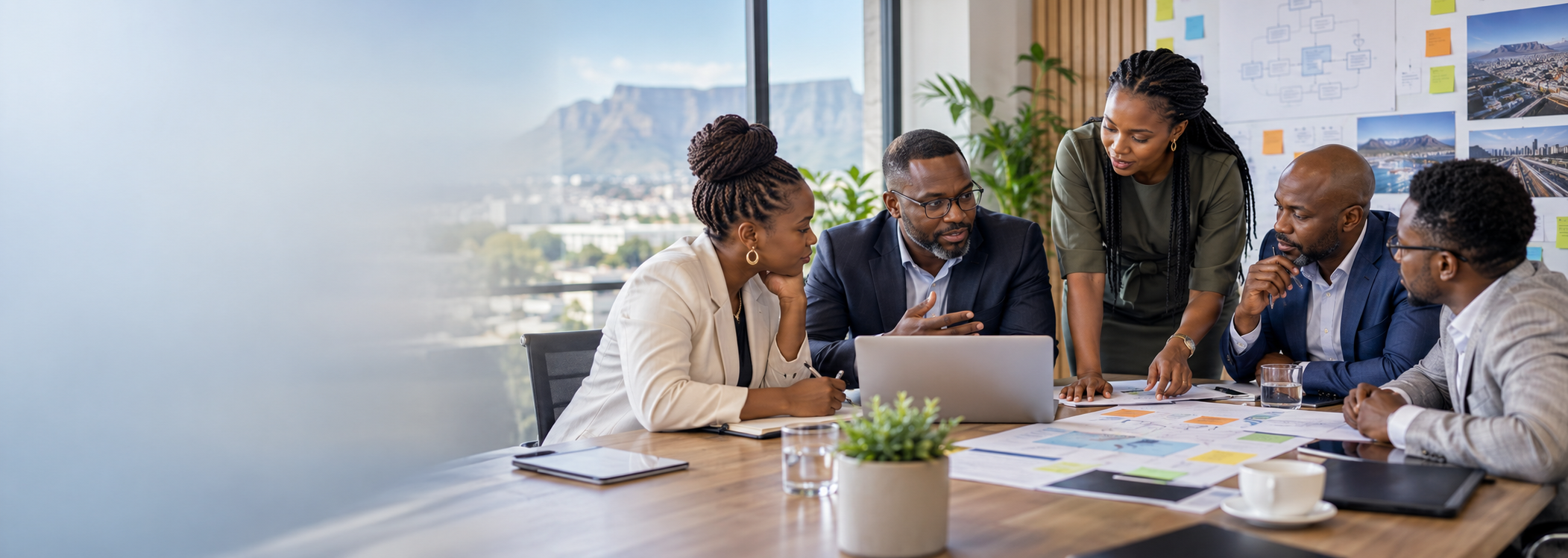 Business and technology leaders shaping a digital strategy together
