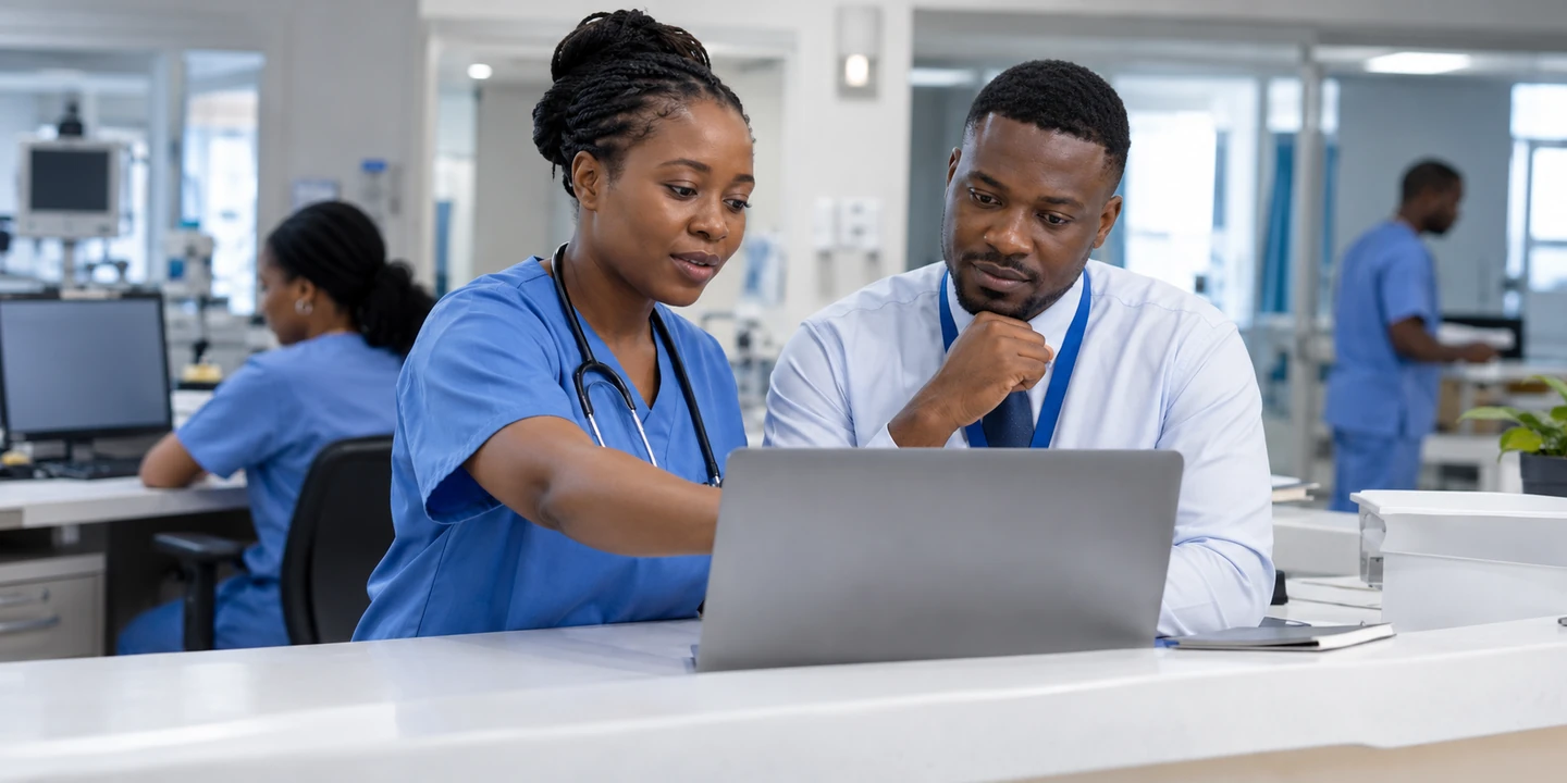 Professionals using connected technology to coordinate their work